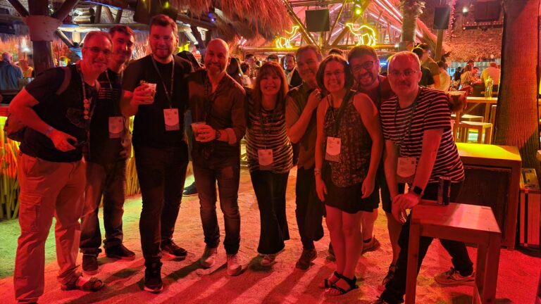 Ruth Kalinka and the Spaniards met in person at WCEU 2023 after 3 years of virtual WordPress events together in Spanish - Jesús Yesares García, Jorge González, Jose Ramón Padrón García, Gustavo Galati, Ruth Kalinka, Wajari Velásquez Fernández, Carlos Longarela